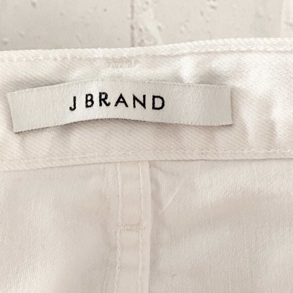 J Brand Women's White Mid Rise Button Fly Raw Hem Bonny Denim Mini Skirt 27 - Picture 7 of 10